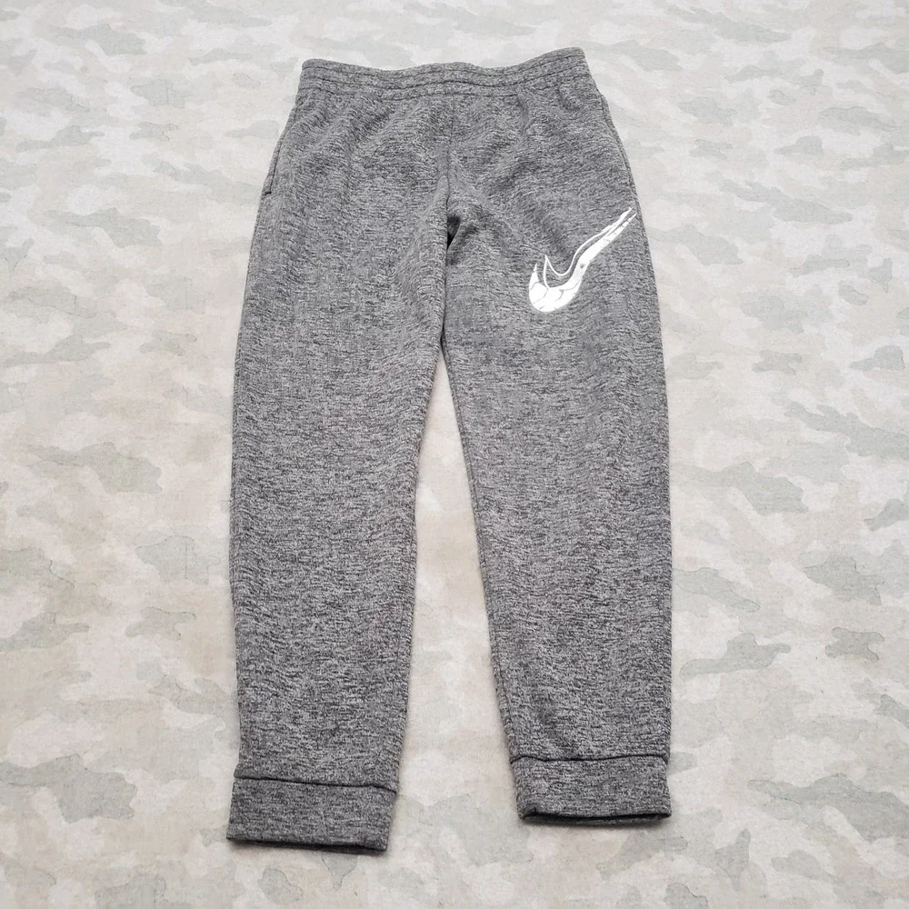 Nike Joggers Pants‎ Youth XL Gray Therma Fit Drawstring Gym Fitness
